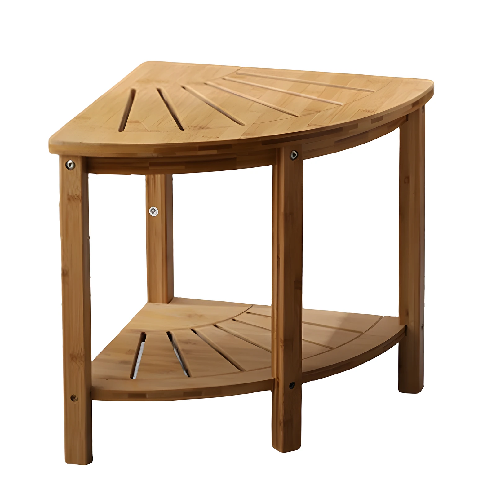 

Corner Shower Stool with Storage Rack Anti-slip Natural Bamboo Shower Bench Multifunctional Shower Caddy Bathroom Organizer