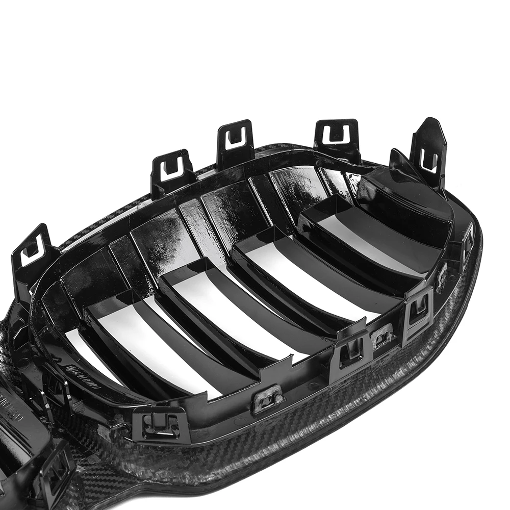 شبكة المصد الأمامي للكلى شوايات غطاء محرك السيارة من ألياف الكربون الجافة الحقيقية لسيارات BMW 1 Series F40 Hatchback 2021-IN جزء استبدال السيارات