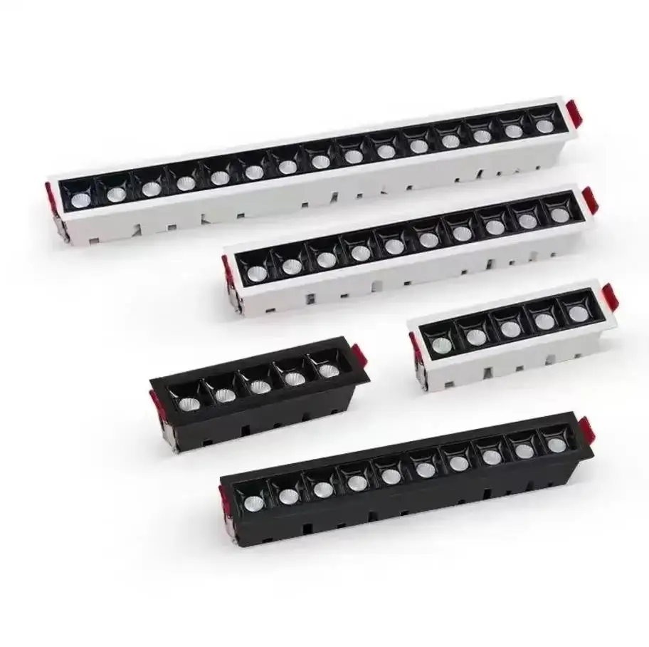 

New LED line Downlight Recessed Rectangle Grille Ceiling Lamp 10W 20W 30W AC85~265V LED Spot Light For Home Shop Decor Living