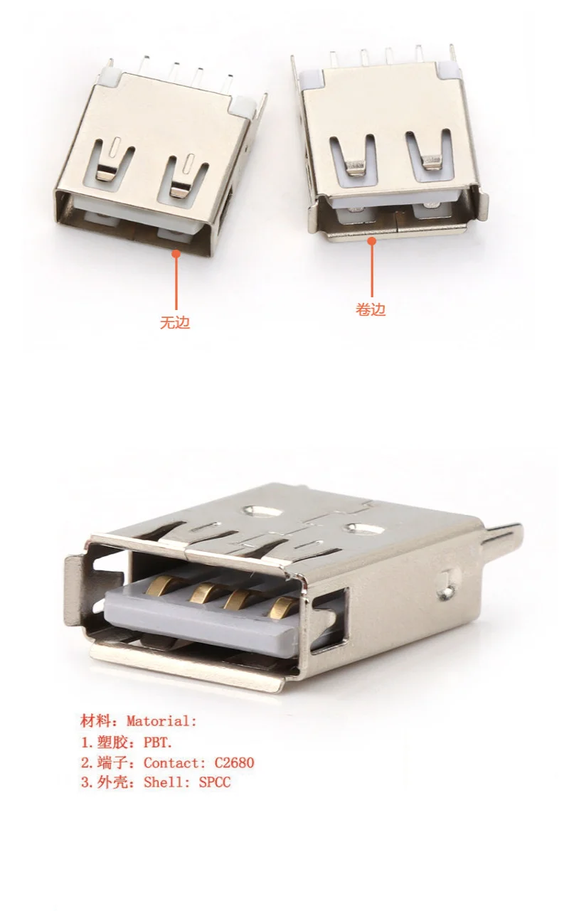 10 Stück USB-Buchse Ladeanschluss Zubehör AF180 Grad Gerader Stift 10,0~17,5/19,6/20,5 Mit oder Ohne Kanten – Detail 5