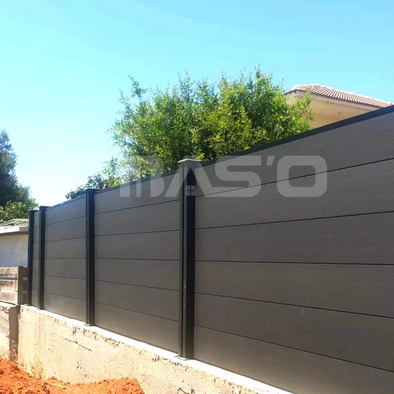custom.WPC Fence Panels with Aluminium Post Cheap Metal Garden Fencing Patio Park Gate Pool Horses HDPE Frame Mate