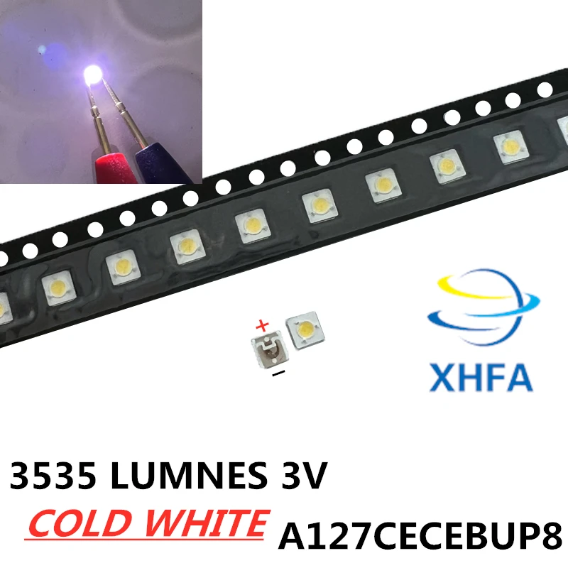 50PCS LUMEN LED SMD 3535 3537 3 V 1 W bianco Freddo Per La TV Retroilluminazione Lampada perline A127CECEBUP8C-6078 3D