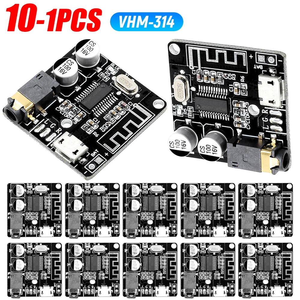 MP3 Lossless Decoder Board Bluetooth-Compatible 4.1/5.0 3.7-5V MP3 Format Decoder Board 3.5mm Audio Aux Micro USB 5V Powered