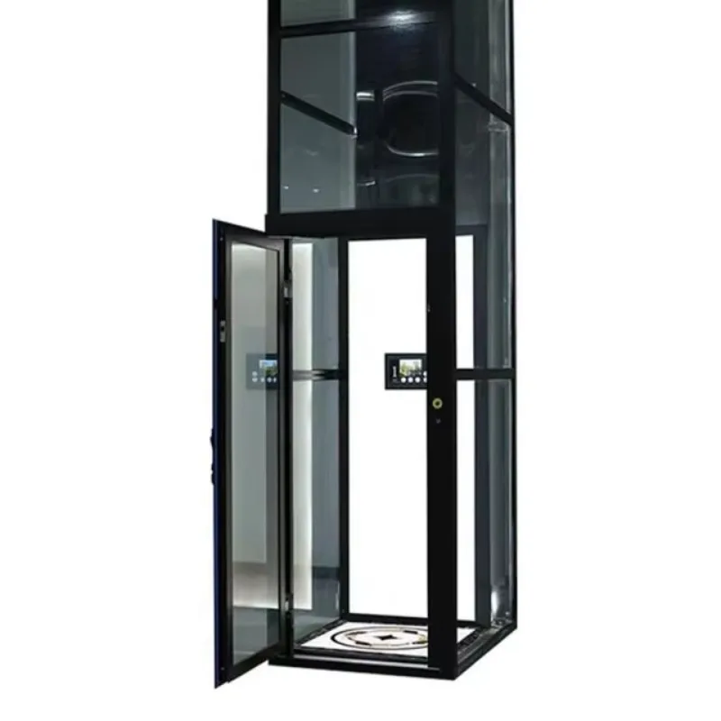 China Traditional Home Elevator AC Gearless Villa Lift High-Duty Steel Structure PVC Floor Duplex House Installation Home Lift