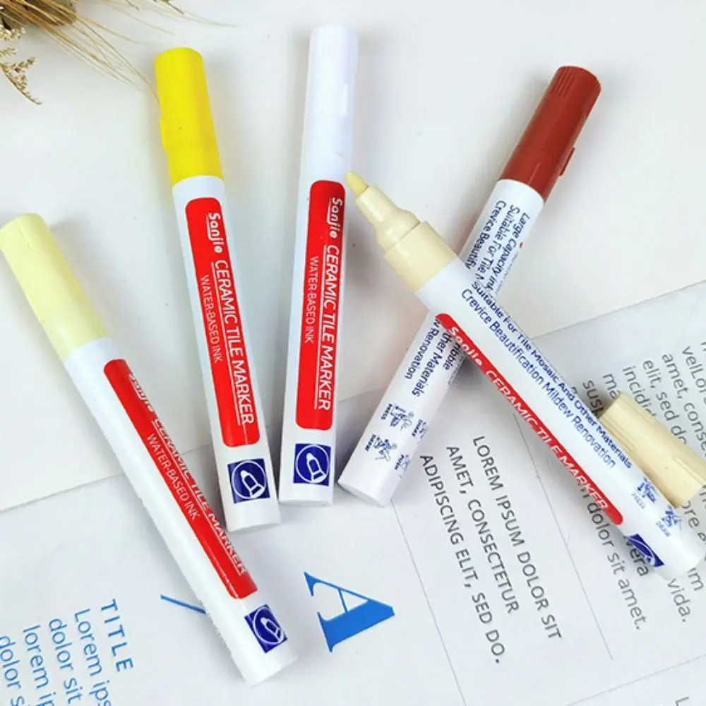 White Tile Marker Grout Pen 10 Color Optional Waterproof Wall Seam Pen Inkiness Single Head Ceramic Tile Beauty Stitching Pen