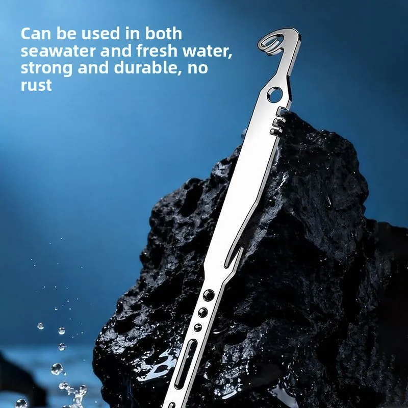 New six-in-one hook remover stainless steel fishing multi-functional knotting and lead-wrapping tool