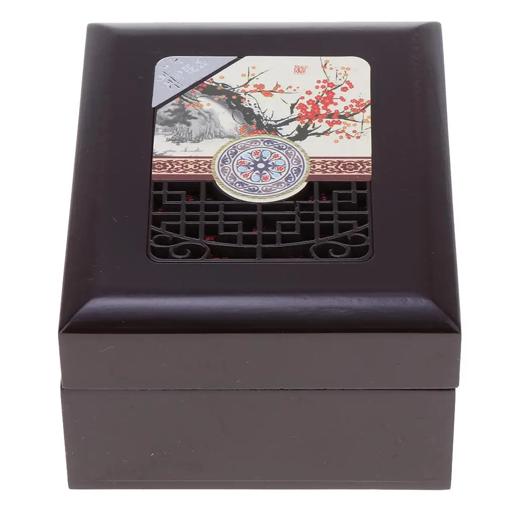 Wooden Jewelry Display Case with Hollow-out Design Vintage Jewelry Organizer Box for Earrings Necklaces Rings Gifts