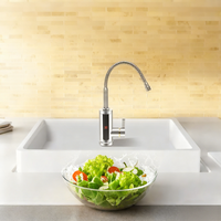 3000w Electric Faucet Eu Plug 220v Instant Hot Water Faucet with Lower Water Intake, 360° Swivel Tube & 2 Inlet/Outlet Hoses