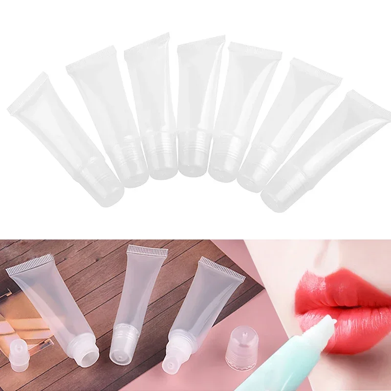 100 Uds 5ml/8ml/10ml/15ml Mini tubos vacíos de bálsamo labial botella tubo dispensador recargable DIY brillo de labios contenedores de muestra cosmética