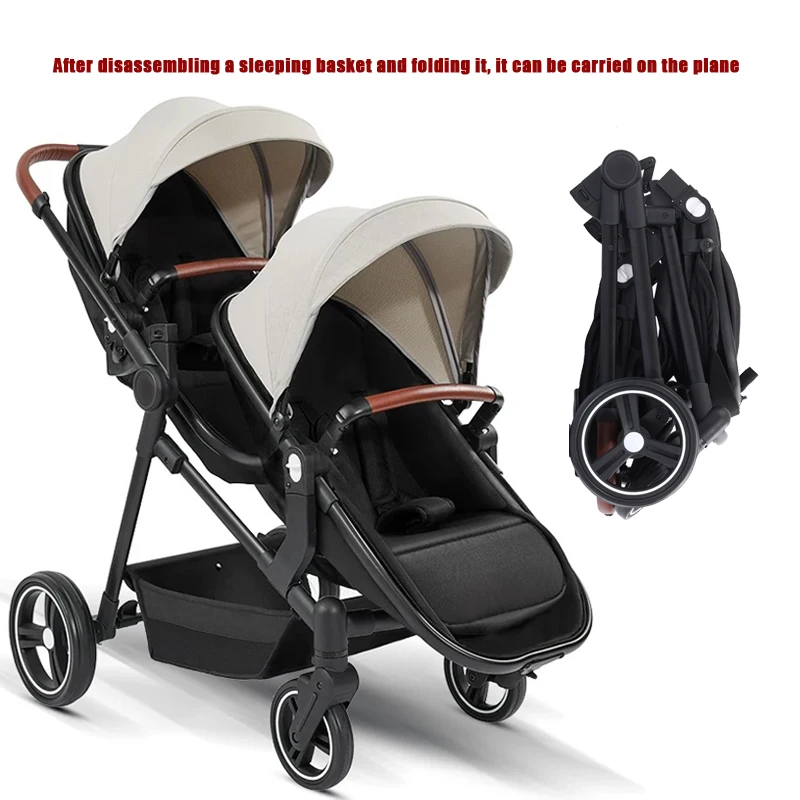 EU VOORRAAD 2in1 Twins kinderwagen klein formaat gevouwen gedragen op vliegtuigen. dubbele kinderkinderwagen multifunctioneel lichtgewicht