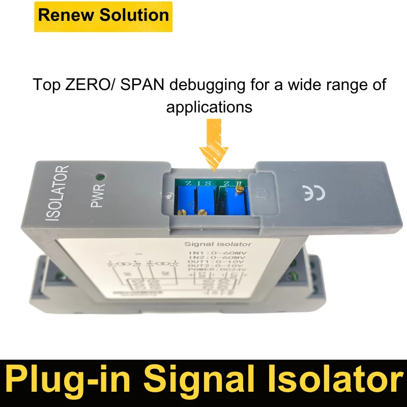 Imagem -03 - Transmissor Isolador Analógico Conversor de Sinal Isolamento tipo Plug-in dc 05v 010v a 20ma 60mv 75mv