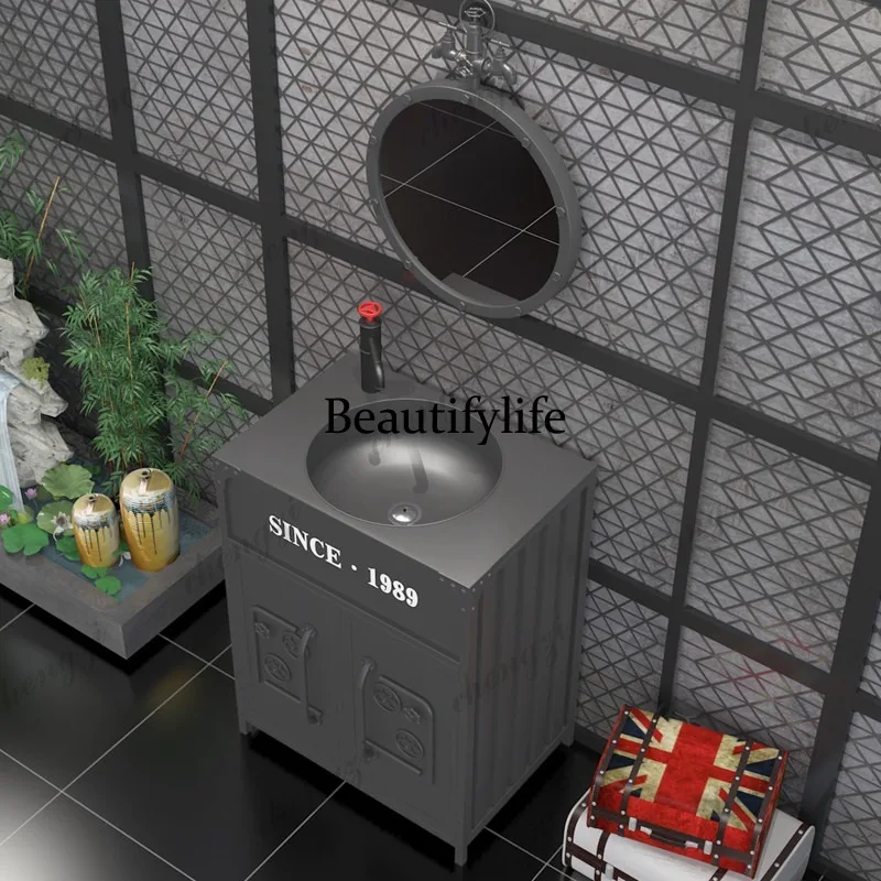 A114 Industrial Style Creative Bar Integrated Retro Container Restaurant Bathroom Wash Table Color Wash Sink