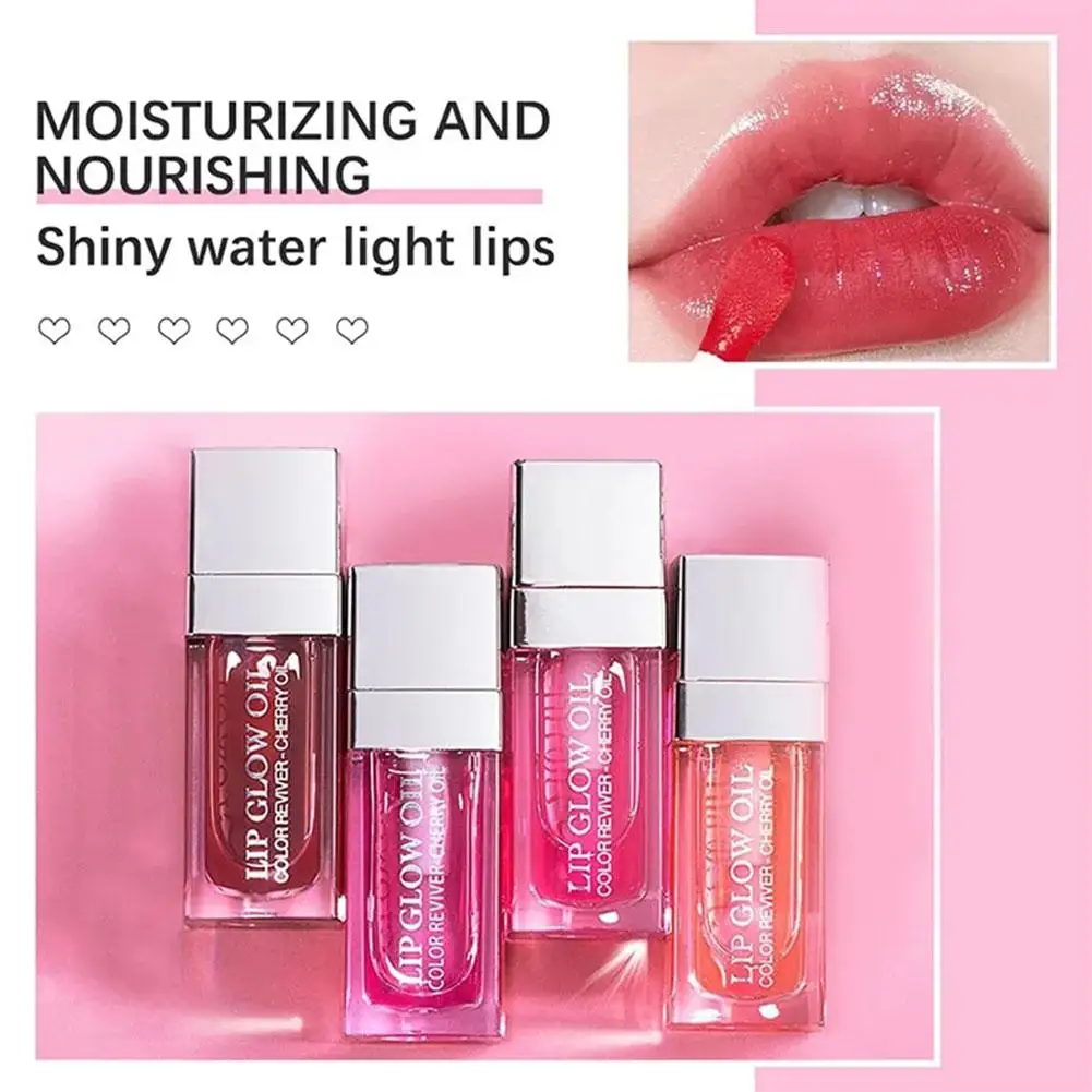 Clear Hydrating Plumping Lip Oil Crystal Jelly NonSticky Sexy Lipstick Glaze Plumping Makeup Lip Tinted Lip Fashion Care Gl A2L1