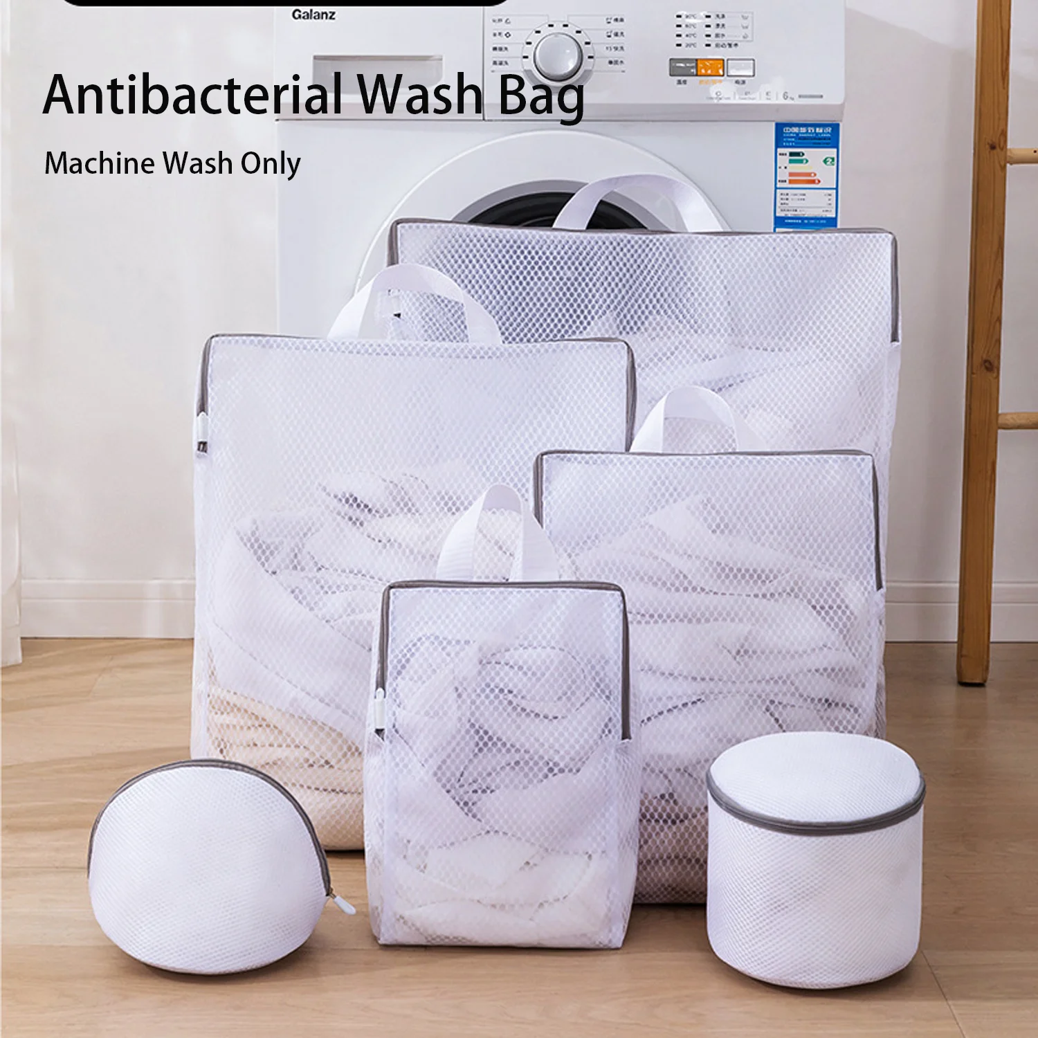 1PC Large Laundry Mesh Bag with Handles for Washing Machine Anti-Deformation Lingerie And Delicate Items Shoe Storage Filter Bag