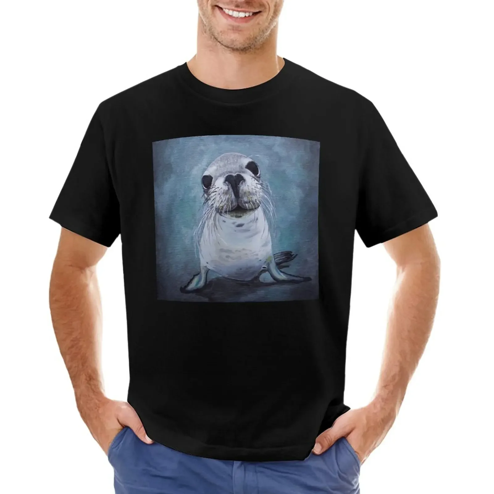 Australian Sea Lion T-Shirt korean fashion tops shirts graphic tees plain black t shirts men