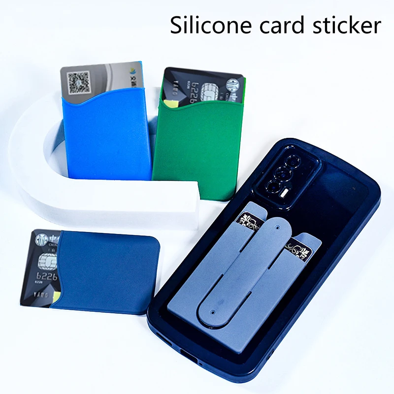 Silicone Card Holder For Mobile Phone Card With Back Sticker For Mobile Phone Holder For Easy Cleaning And Installation