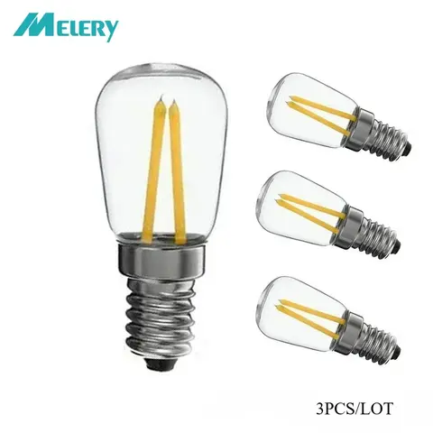 Melery E12 LED Bulb 2W Equivalent 25W Refrigerator Lamp Warm Daylight E12 Edison Screw 110V/220V Home Kitchen Lighting 3Pack