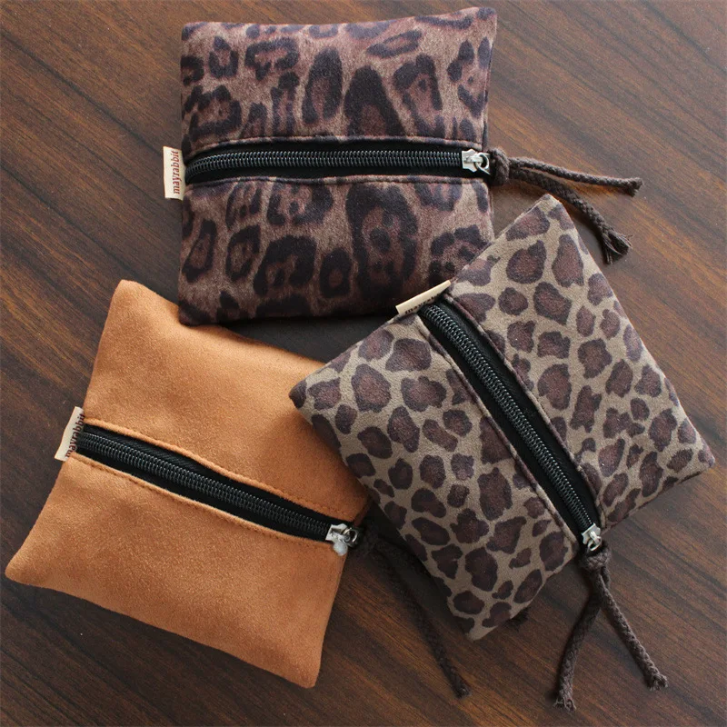 Retro Style Leopard Print Card Holder Case Multi-functional Vintage Pocket Wallet for ID Credit Cards Coin Cash Holder Wallet