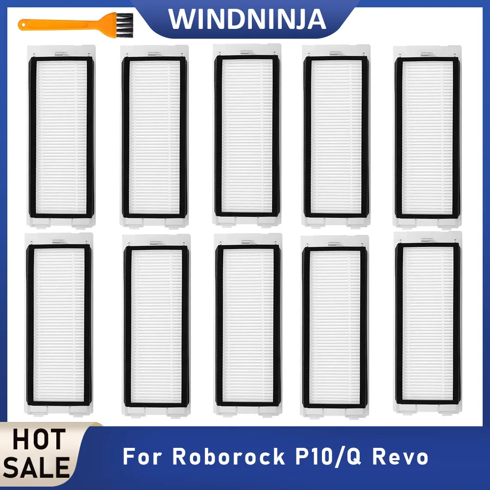 Filter mit Reinigungsbürsten-Set, Ersatz für Roborock P10/Q Revo A7400RR Roboter-Staubsauger, Hepa-Filterteile