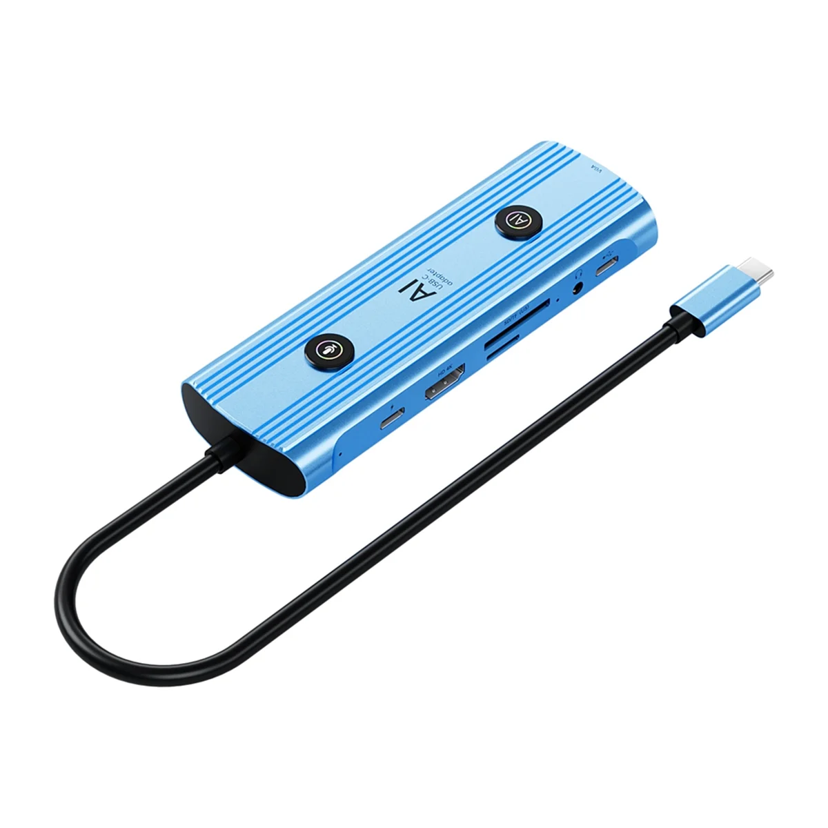 A05RP Ai Adaptor USB-C Stasiun Dok Tipe C Pintar, Stasiun Dok Suara AI Hub 13-In-1 VGA USB RJ45 SD/TF 3.5Mm PD3.0