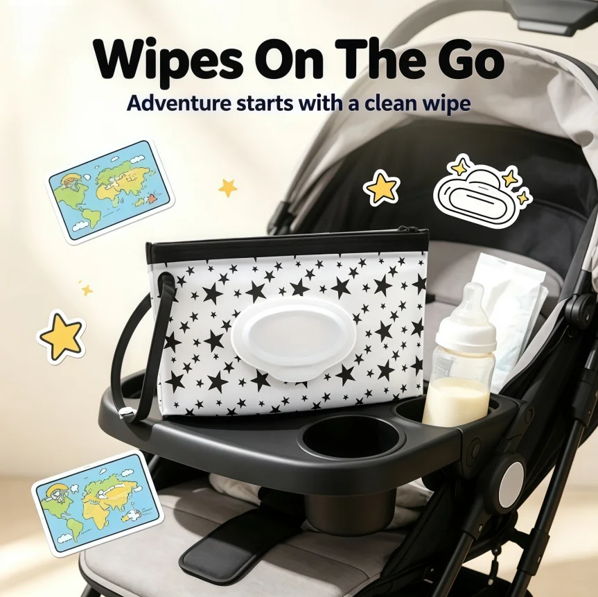 2Pack Portable Baby Wipe Dispenser Lightweight Travel Wet Wipe Holder Reusable Wipes Dispenser Cases for On-the-Go view 8