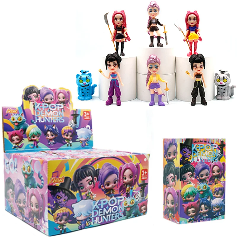 

Аниме k pop охотники на демонов, группа охотника на ведьму, высокий внешний вид, клейкая кукла, кукла, декор в виде сердца для девочек, праздничные подарки, слепая коробка