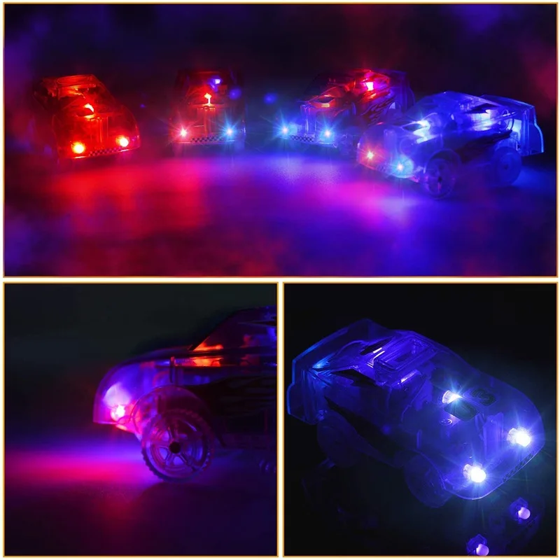5LED Light Electronic Color Transparent Car Track Toy Parts Track Car Children Toy Car Toy  Light Bar car Toy Birthday Gift L003