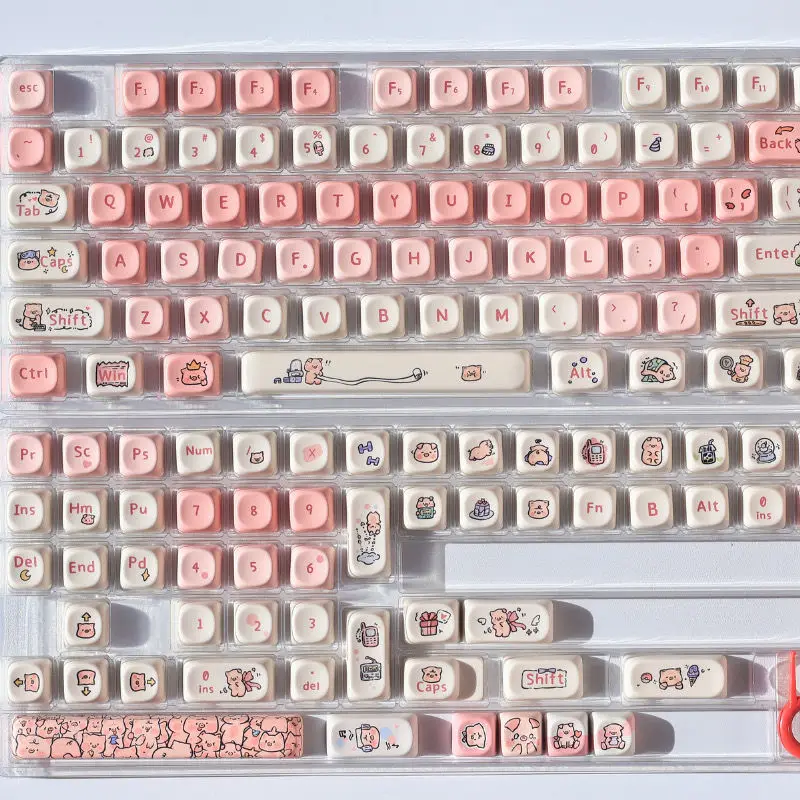 Pink Pig Cute Keycap 130 Keycaps Dye Subbed Pbt Keycaps For Mx Stem Gaming Mechanical Keyboards Teclado Mecánico Gamer Key Caps