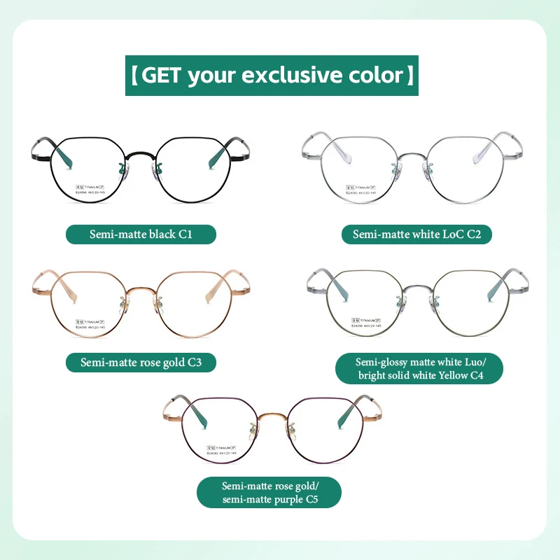 نظارات KAROS بإطار دائري كامل من التيتانيوم، نظارات طبية تقدمية مضادة للضوء الأزرق، نظارات بصرية فوتوكروميك #5