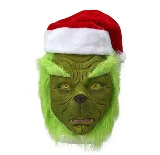 

Santa Claus Costume Set Christmas Party Prom Adult Role Playing Green outfit Monster Shaggy Halloween Cosplay Suit Gloves Mask
