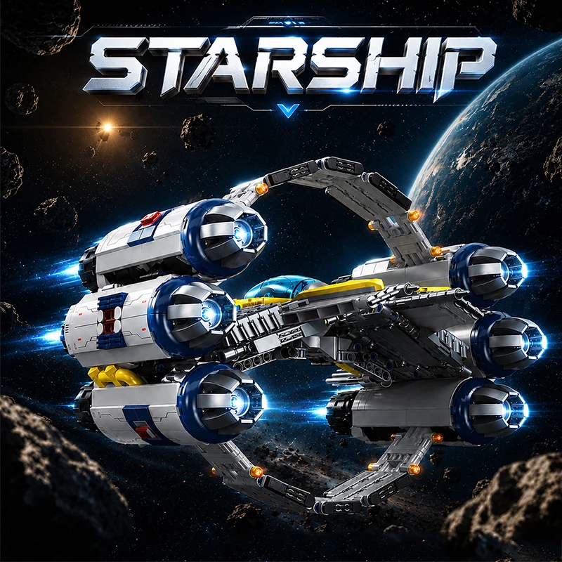 

1896Pcs Space Wars MOC Building Blocks Star Fighter Spaceship Model Sci-Fi Vehicle DIY Bricks Sets Creative Toys Holiday Gifts