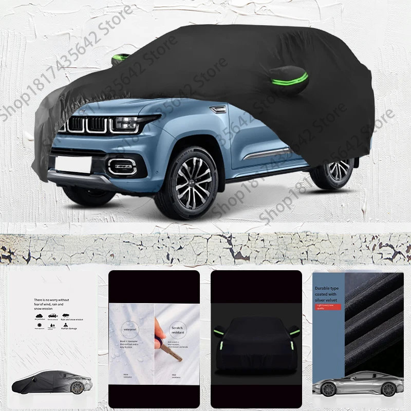 

For Beijing bj60 Anti-UV Sun Shade Rain Snow Resistant Dustproof Black Cover Car umbrella Full Car Cover Outdoor Protection