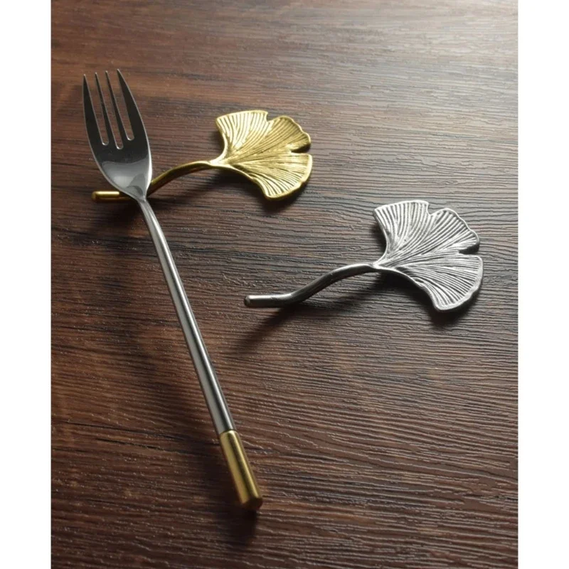Elegant Stainless Steel Chopstick Rest Ginkgos Leaf Shaped Tableware Holder Cutlery Support Dining Table Accessories image 3