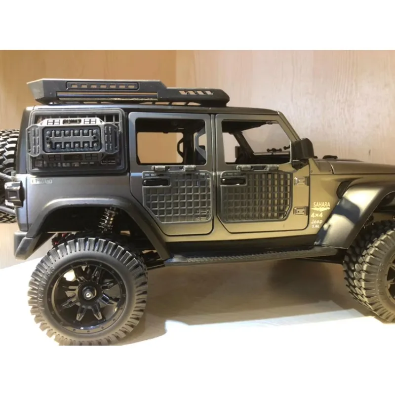 MN128 Vouwdeur en Raam Guard Net Custom Rc Auto Decoratieve Onderdelen voor 1/12 Rc Rock Crawler Truck Verbeterde Accessoires