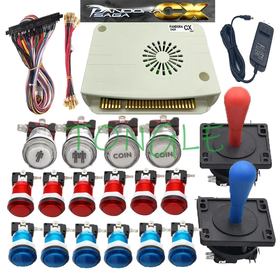 

2800 In 1 Arcade Kit Pandora SAGA CX JAMMA Board Happ Button Mame 5 Pin 8 Way Joystick Support Adapter CRT for 4 Players Console