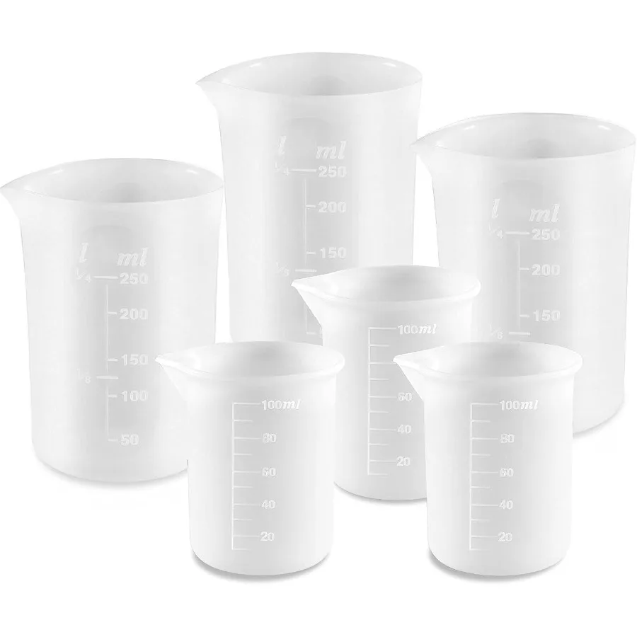 

100 мл 250 мл силиконовые мерные стаканчики для смолы, антипригарные чашки для смешивания, инструменты для клея, точные весы для изготовления ювелирных изделий из смолы