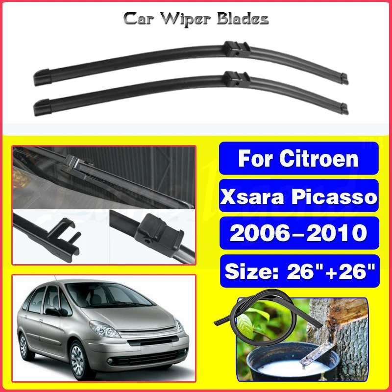 

Front Wiper Blades For Citroen Xsara Picasso 2006-2010 Windshield Windscreen Window 26"+26" 2006 2007 2008 2009 2010