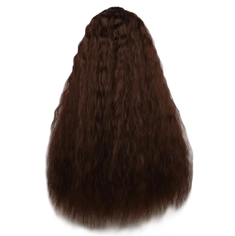 WHIMSICAL W Long Brown Blonde Wavy Curly Wigs For Women Heat Resistant Synthetic Wig Daily Cosplay Party Wigs