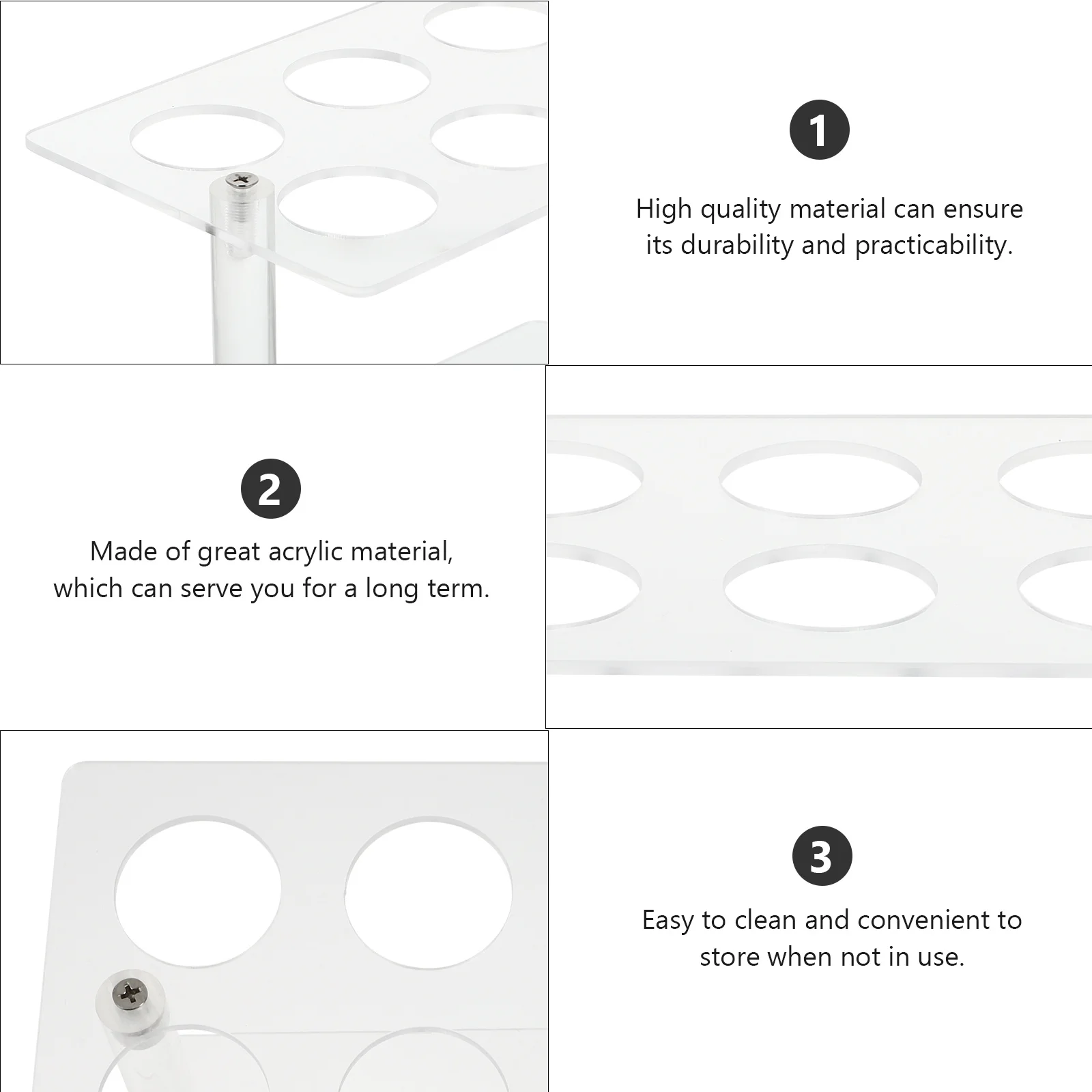 

1Pcs Ice Cream Display Rack Acrylic Holder 6 Holes Cone Stand Storage Shelf Dessert Display for Parties Weddings