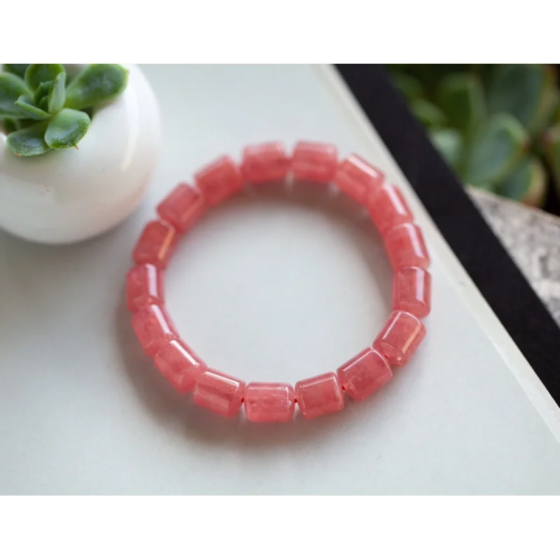 Natural Rhodochrosite as Right as Rain Color Rosy All-Match Style Bracelet