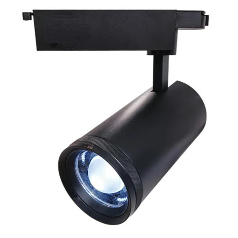 Imagem -01 - Iluminação de Pista Luz Led Zoomable Ajustável 40w Trilho Ponto Alumínio Roupas Sapato Zoom Lâmpada Exposição Fios iluminacao de pista luz led zoomable ajustavel 40w trilho ponto aluminio roupas sapato zoom lampada exposicao fios 01