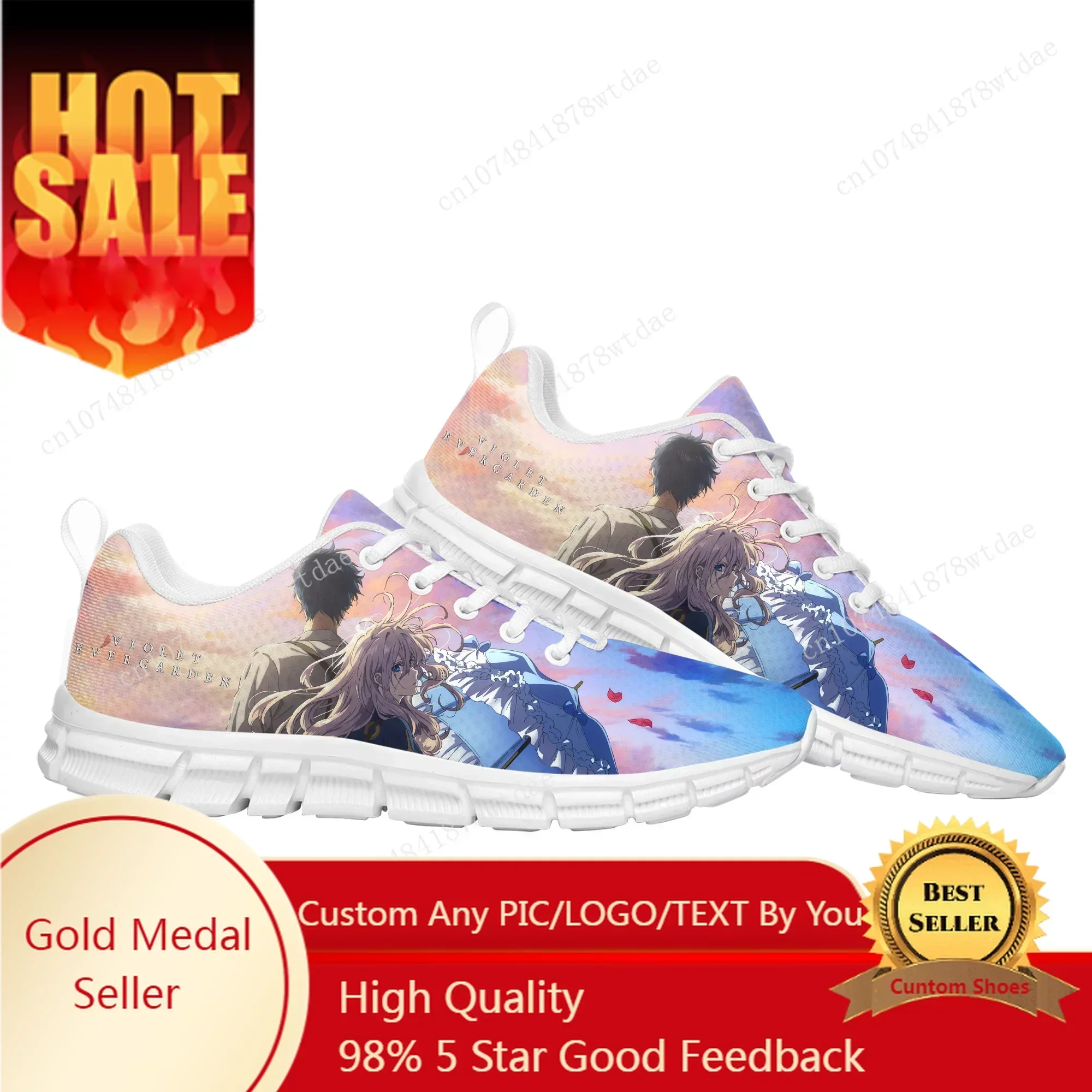 

Violet Evergarden Sports Shoes Mens Womens Teenager Comfortable Sneakers High Quality Anime Manga Comics Sneaker Custom Shoe