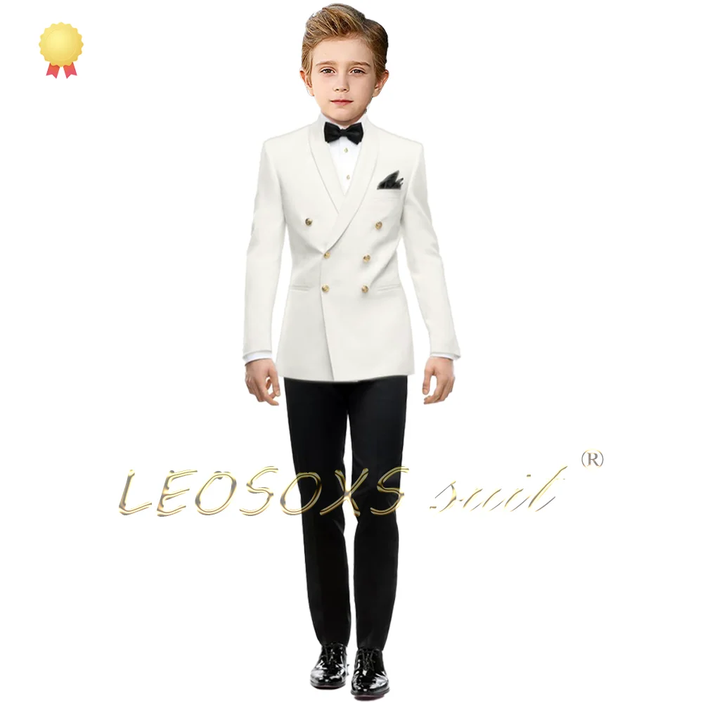 Boys fashionable 2-button suit 3-piece set (jacket + vest + trousers) wedding event birthday dress, boys 2~16 years old