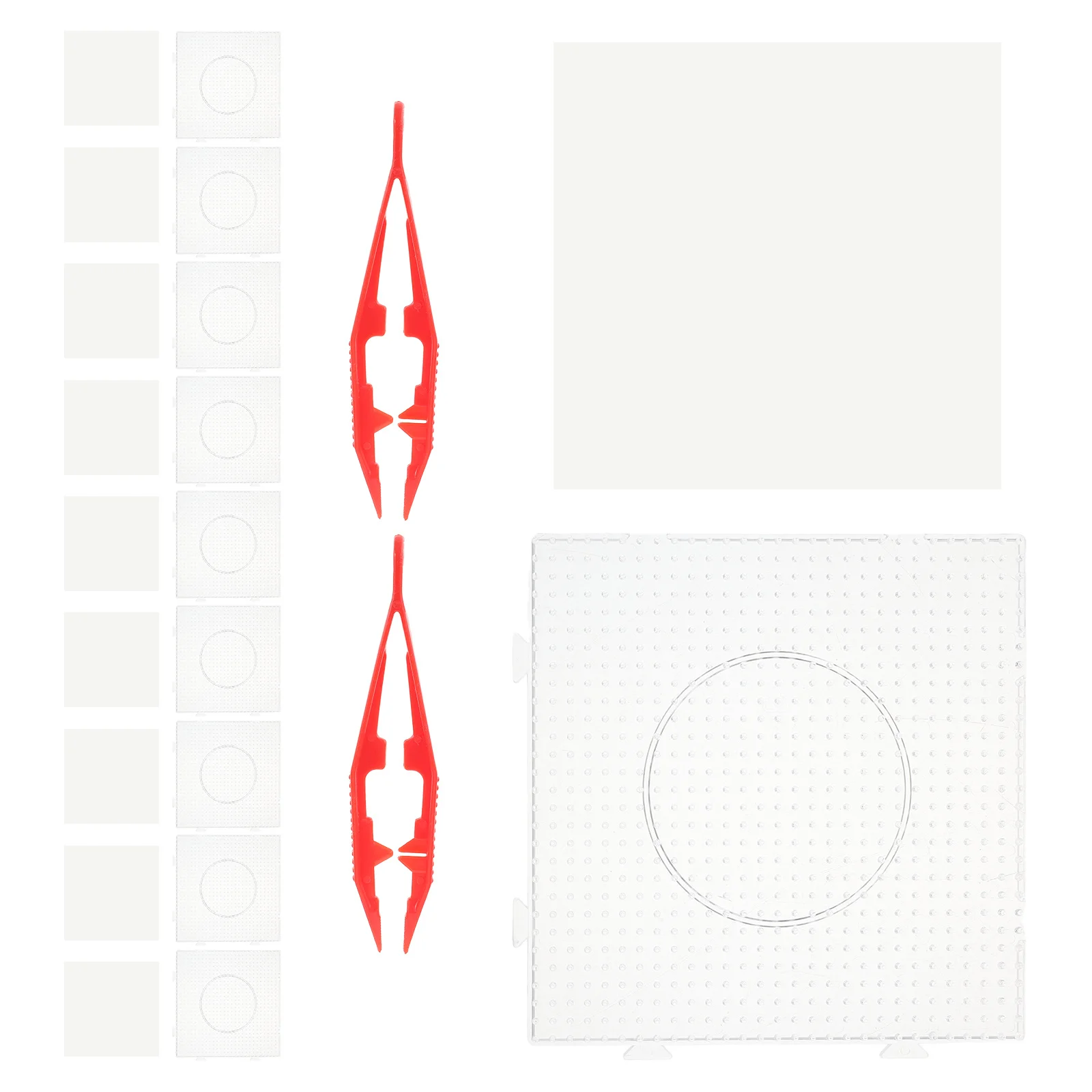 

1 Set Plastic Pegboard For Fuse Beads Clear Beading Boards Connectable Craft Tray Large Durable Safe Sturdy Design Art Crafting