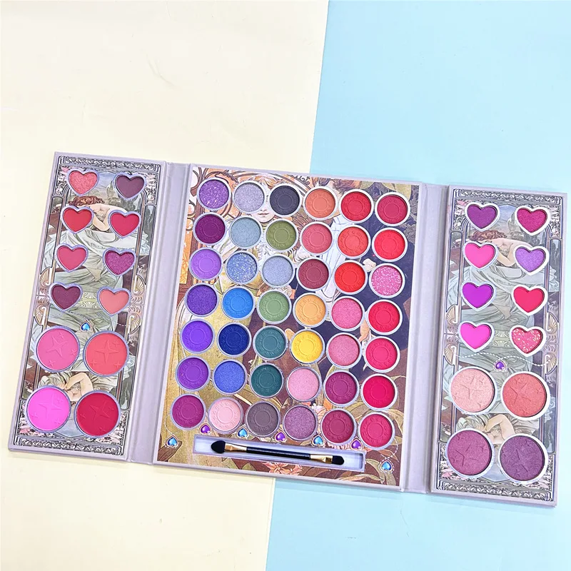 66 colori classic Goddess Matte Eyeshadow Palette con pennello Glitter Eye Shadow Blush Pigment trucco professionale per il viso