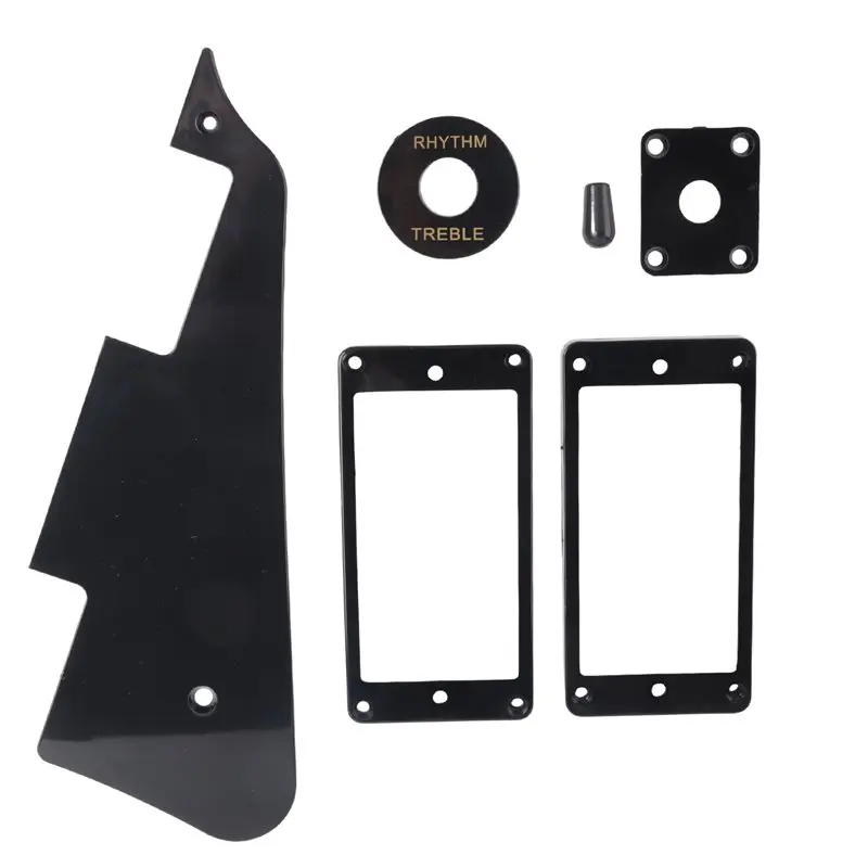 1Ply Black Pickguard Back Plate Screws Set & Humbucker Pickup Ring & Switch Ring Fit Les Paul Pickguard Replacement-Hot