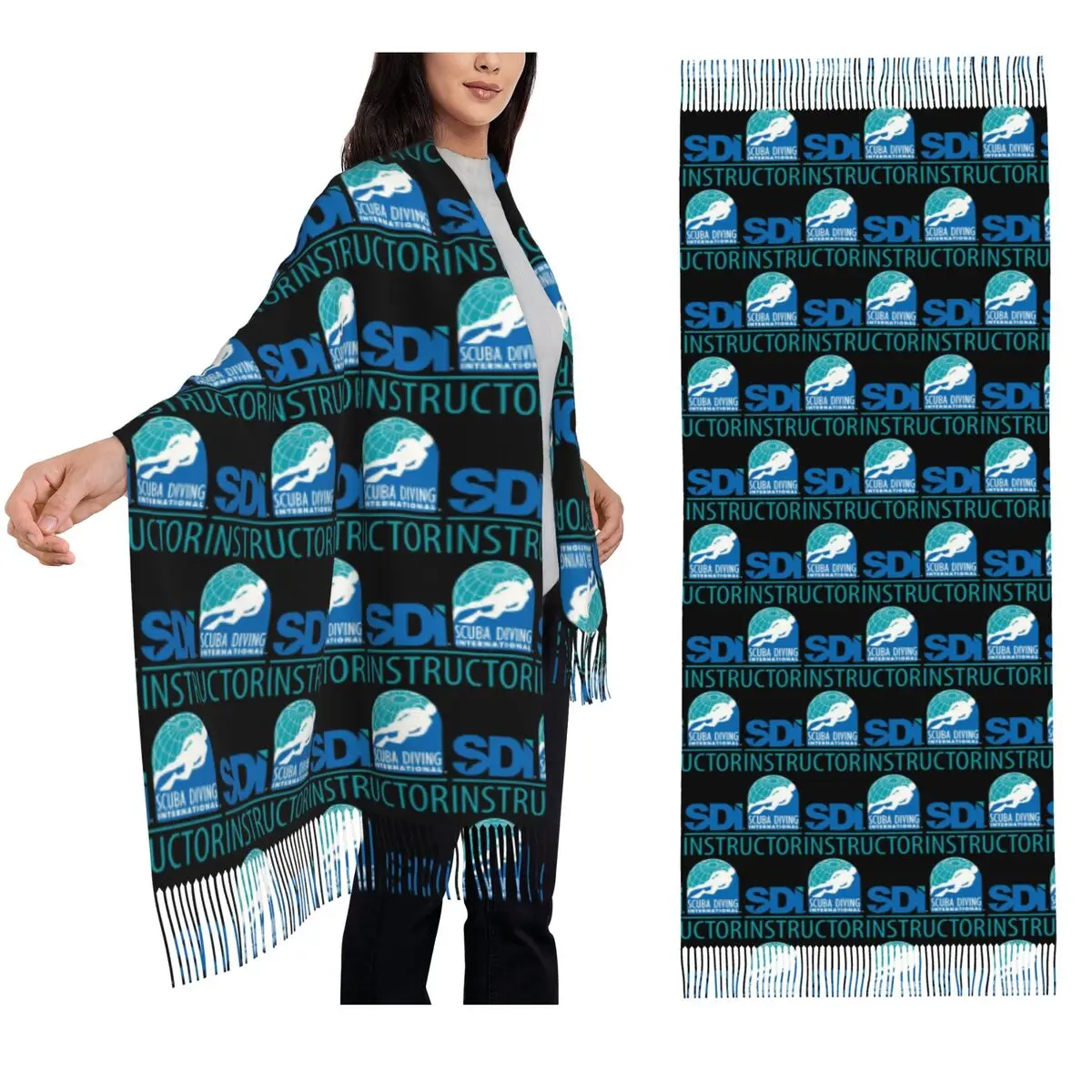 

Scuba Diving International (SDI) Scarf Tassel Scarves Women Soft Warm Shawls and Wraps Long Fall Winter Shawl Wrap
