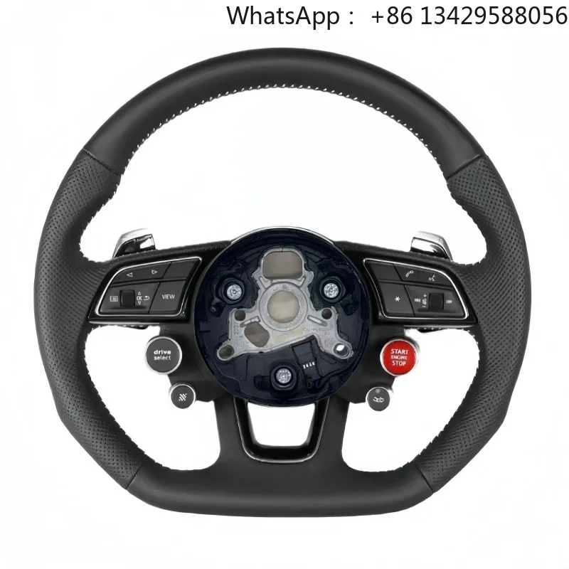 Customized Leather Steering Wheel Start Button for Audi B9 A3 A4 A5 RS3 RS4 RS7 B8 RS5 S3 S4 S5 A6 A8 Q5 Q7 TT R8 S6 4 Buttons