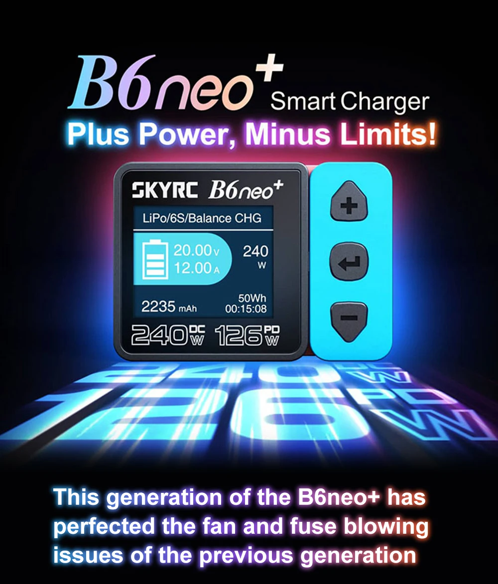 � SKYRC B6neo+ Smart Ladegerät High Power DC240W PD126W Mehrsprachiges Balance-Ladegerät Neue B6neo-Stecker – Detail 4