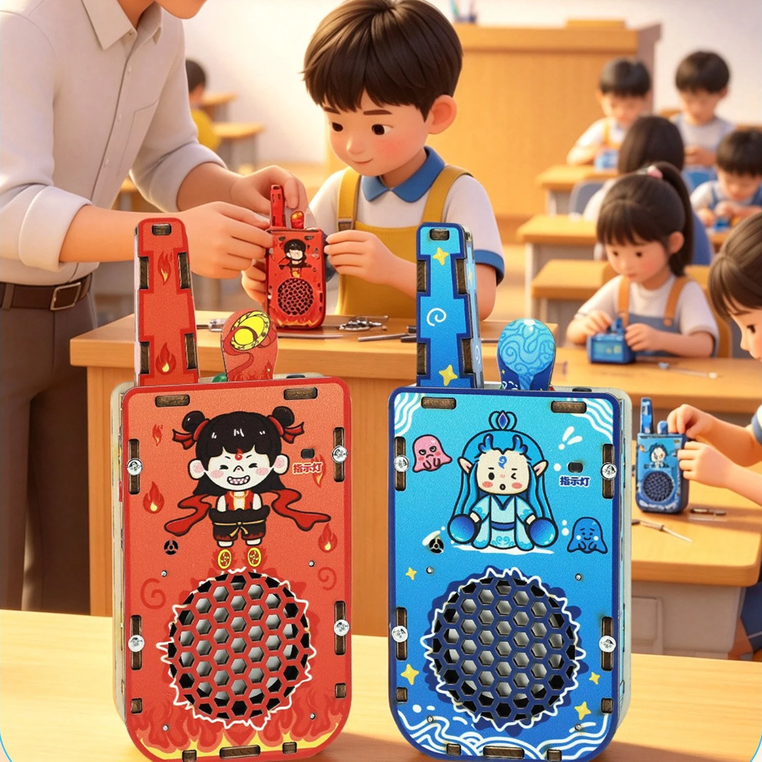 DIY Wireless Walkie-talkie Model DIY Science Toys Physics Experimental Tool Kit Children Educational Toys School Supply